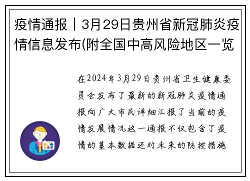 疫情通报｜3月29日贵州省新冠肺炎疫情信息发布(附全国中高风险地区一览)